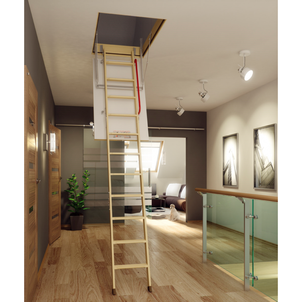 Folding,Attic,Ladder.,Wooden,Pull,Down,Attic,Folding,Stairs,In
