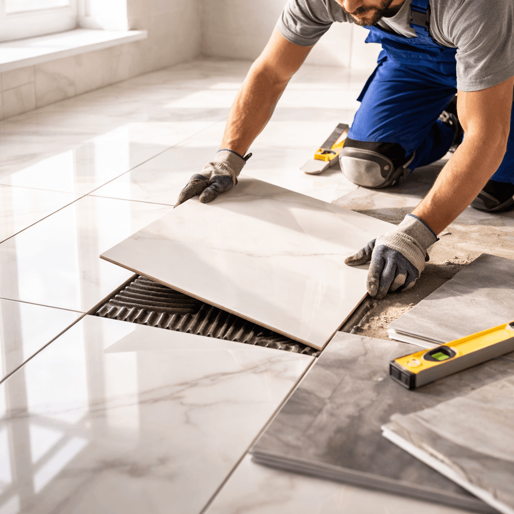 Floor tiling installation