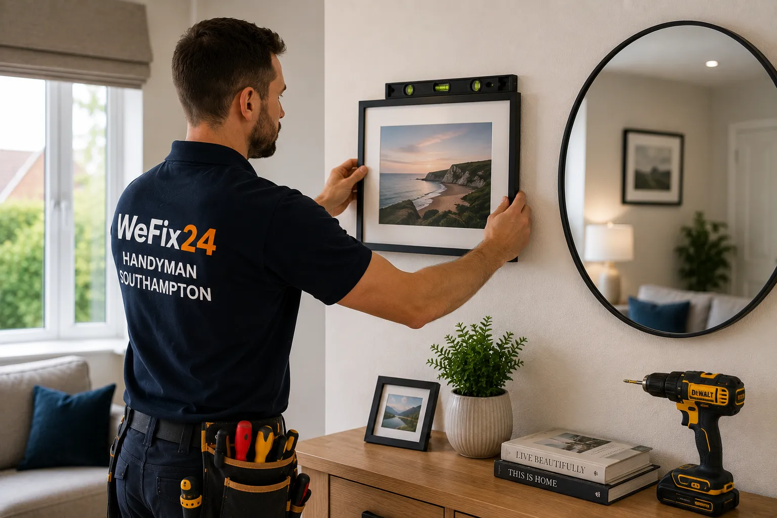 Mirror and picture hanging handyman in Sarisbury Green