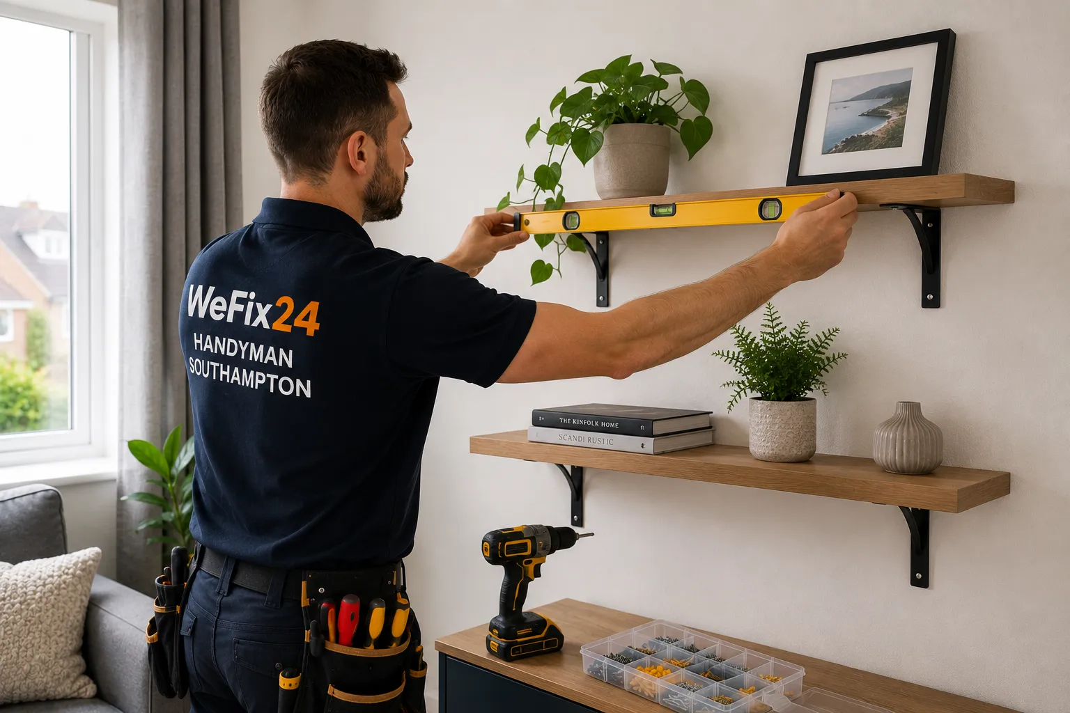 Shelf and wall storage installation in Sarisbury Green